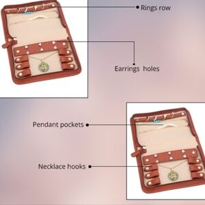Brown Jewelry Organizer with Multiple Compartments